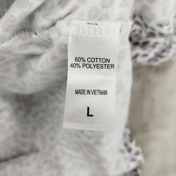 Midnight by Carole Hochman Cotton Leopard Print Gray Casual Robe P6593 - Picture 6 of 7